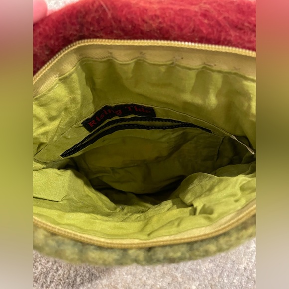 Rising Tide Hand Made Felted Wool Psychedelic Bag HIPPIE Flower Flap BOHO Purse - Picture 4 of 10